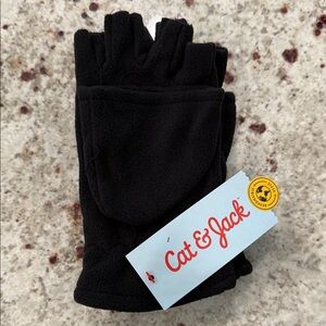 🆕Cat & Jack Cozy Black Glovelettes/Mittens for Kids. Size 8-16